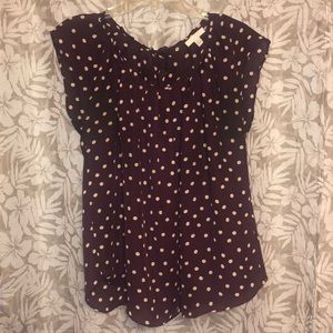 LC Lauren Conrad Print Pleated Top size Large